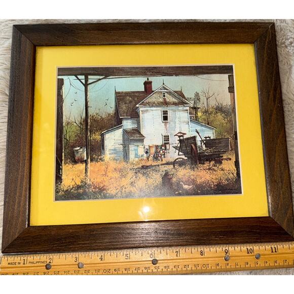 Frank M Hamilton Vintage Farmhouse Print Framed Wall Art 9x11” Transart - Picture 5 of 6